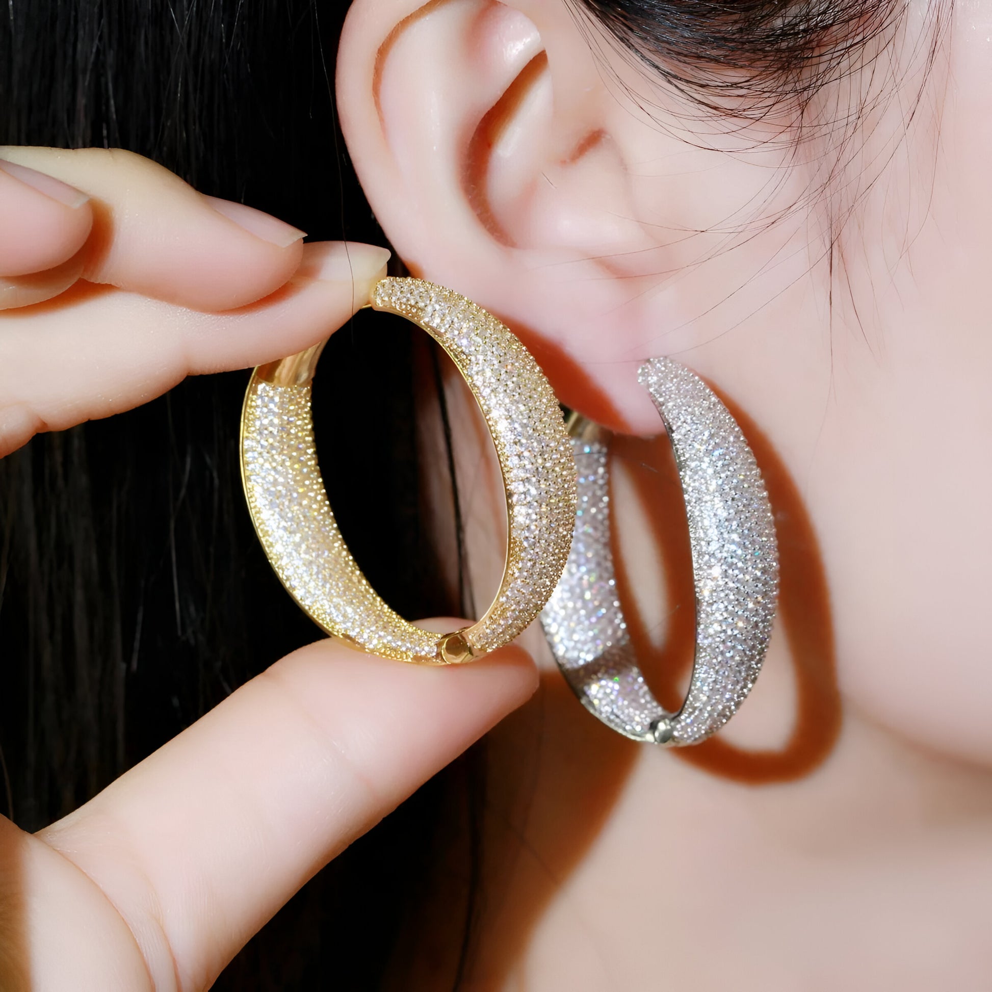 Round Big Statement Hoop Earrings - JR NEST