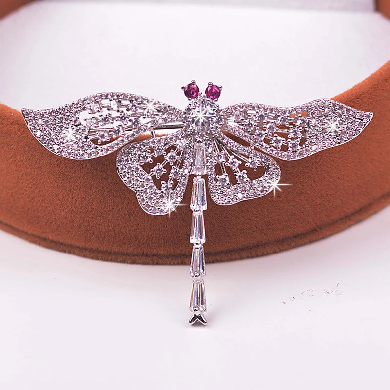 Micro-Embedded Dragonfly Brooch