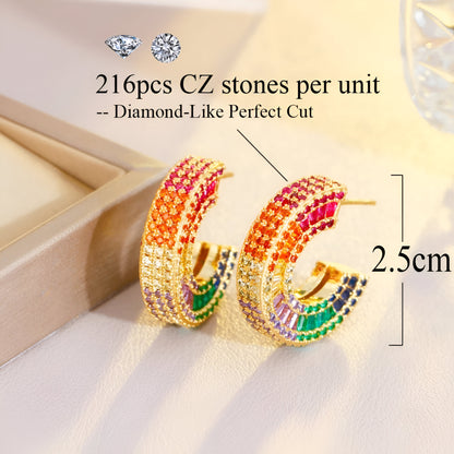 Half Round C-Shape Earrings - JR NEST