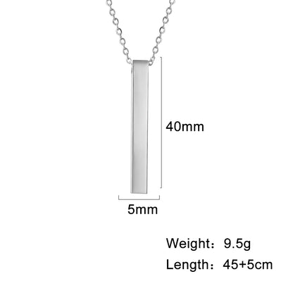 Unisex Square Bar Necklace