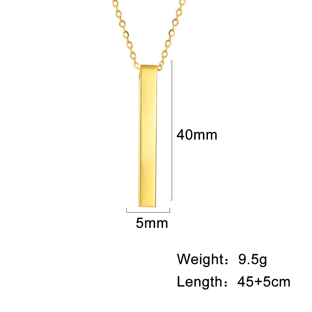 Unisex Square Bar Necklace