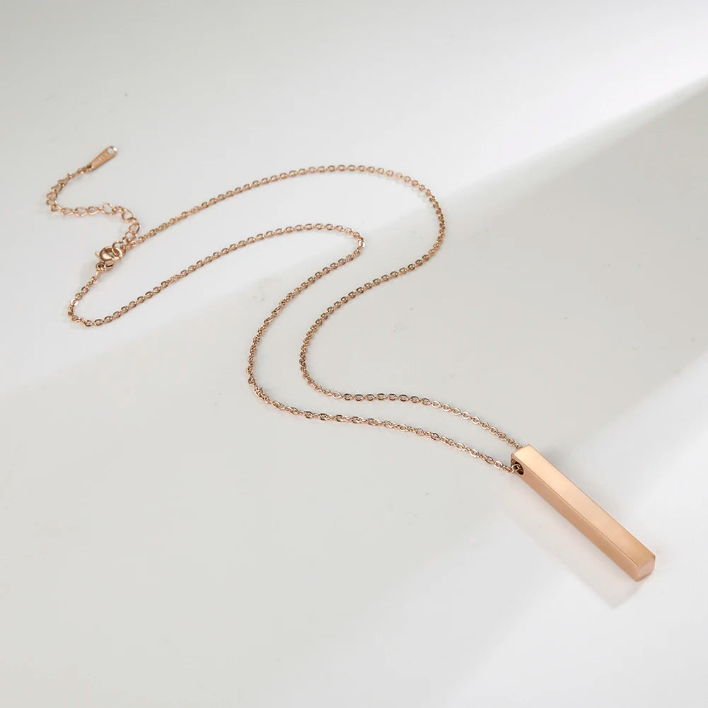 Unisex Square Bar Necklace