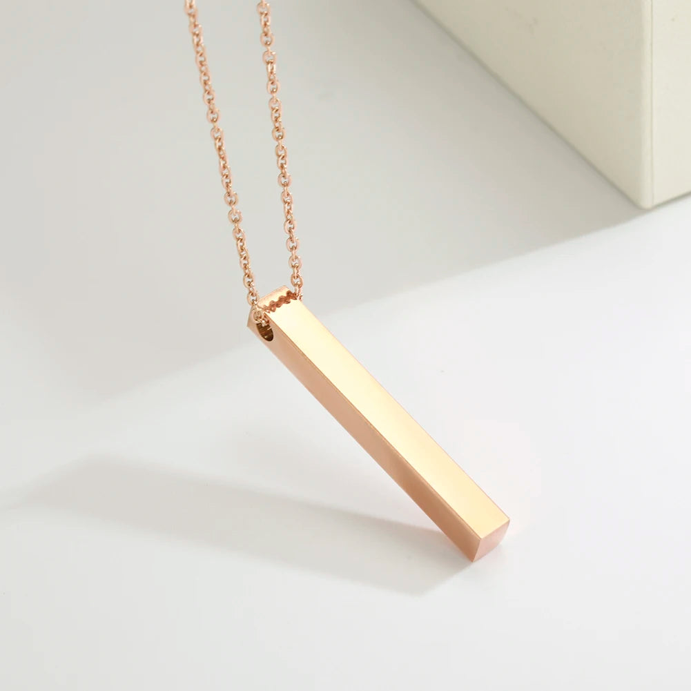 Unisex Square Bar Necklace