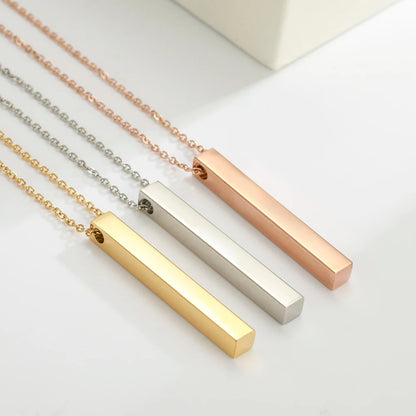 Unisex Square Bar Necklace