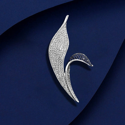 Blue Leaf Brooch