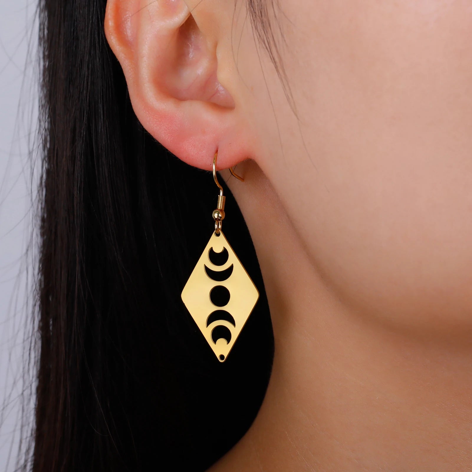 Gold Crescent Moon Earrings