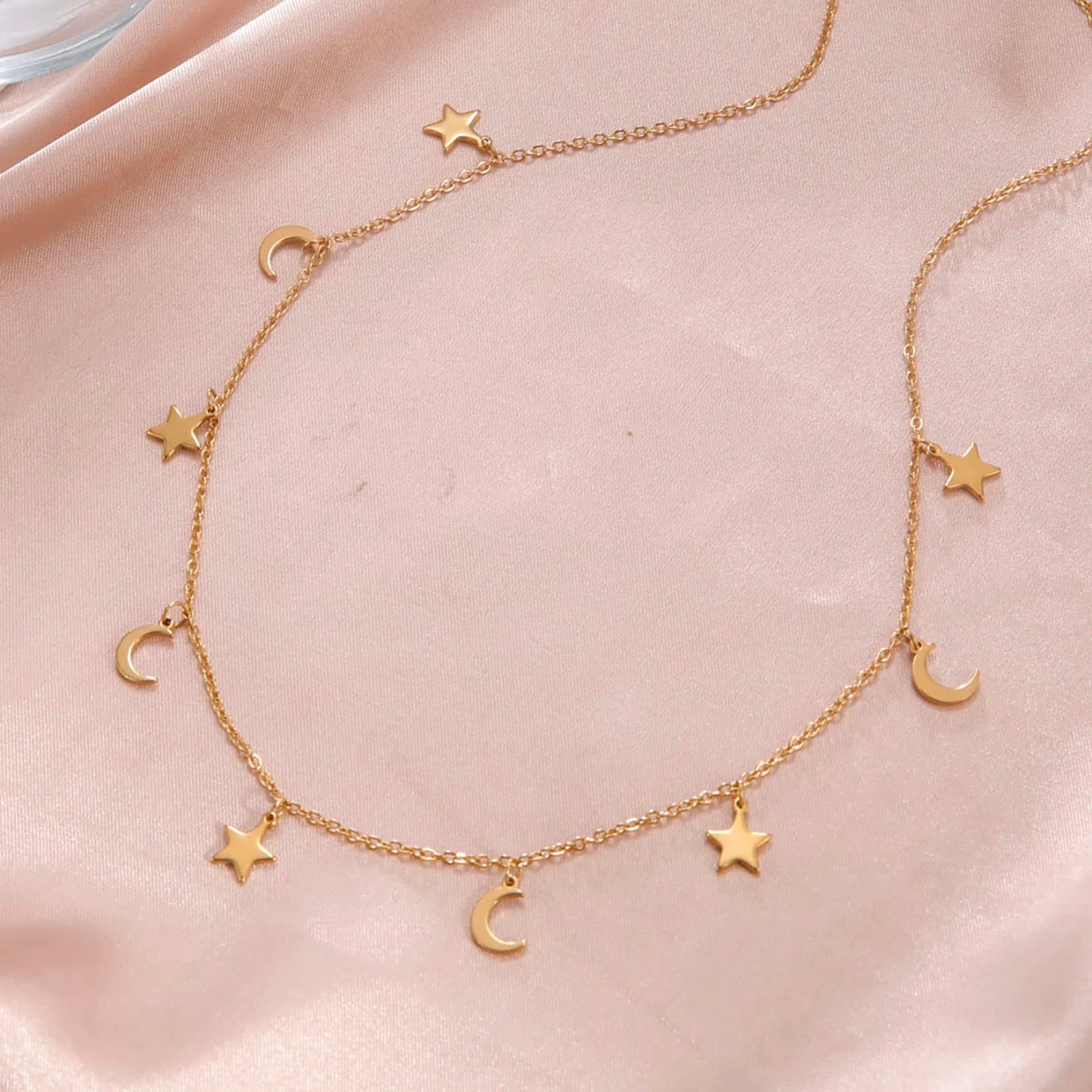 Gold Moon Star Choker