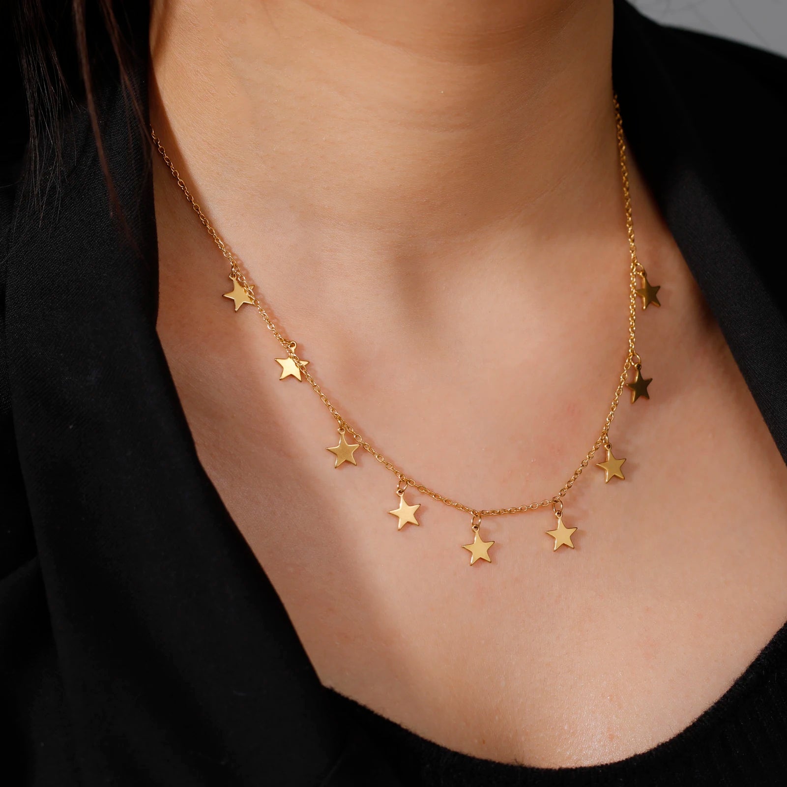 Gold Moon Star Choker