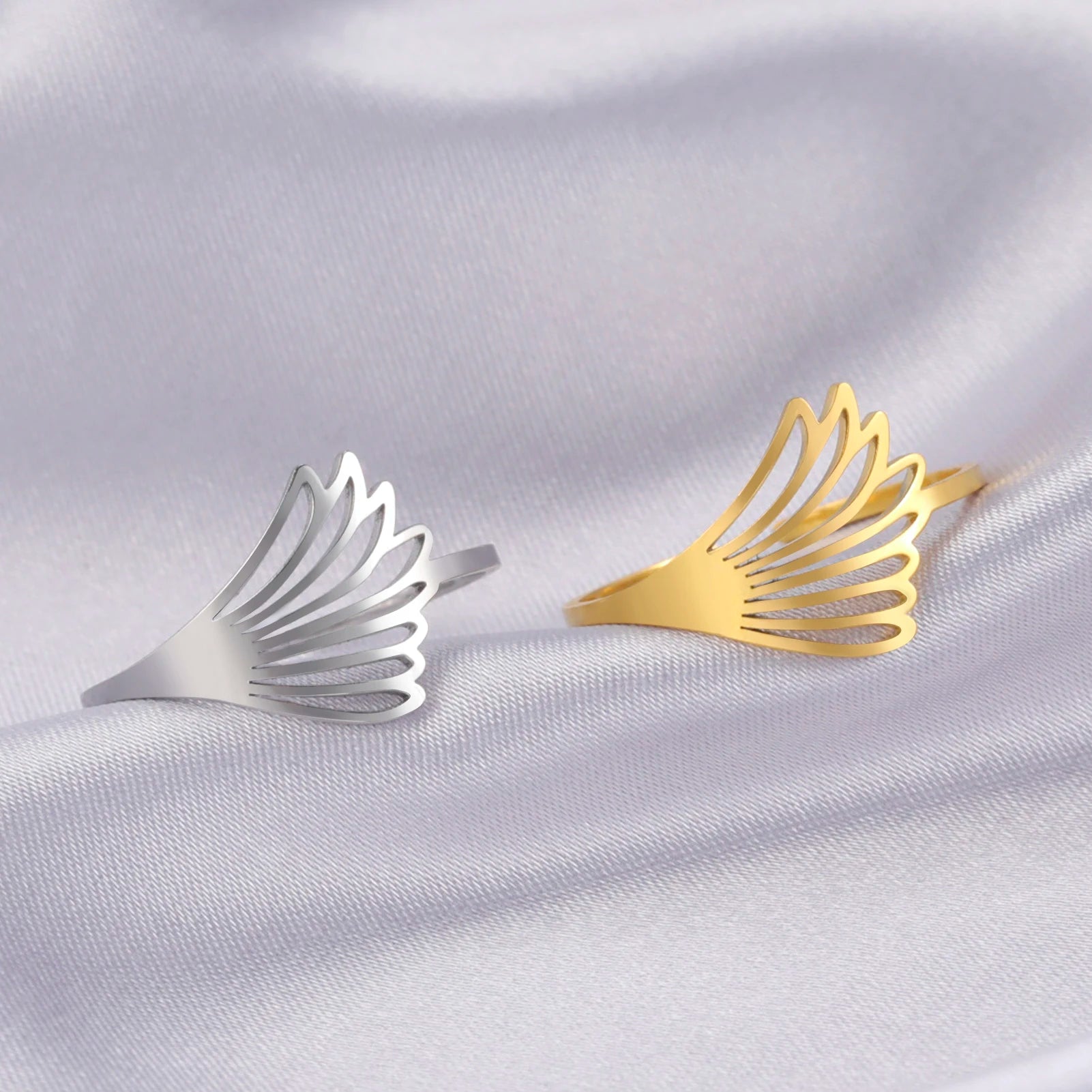 Gold Feather Wing Ring