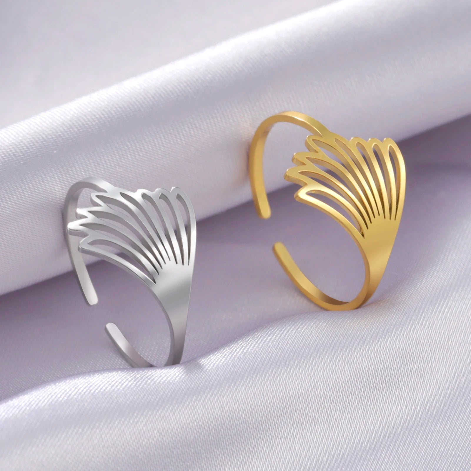 Gold Feather Wing Ring