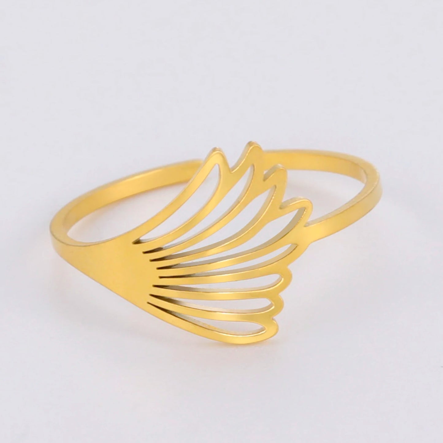 Gold Feather Wing Ring