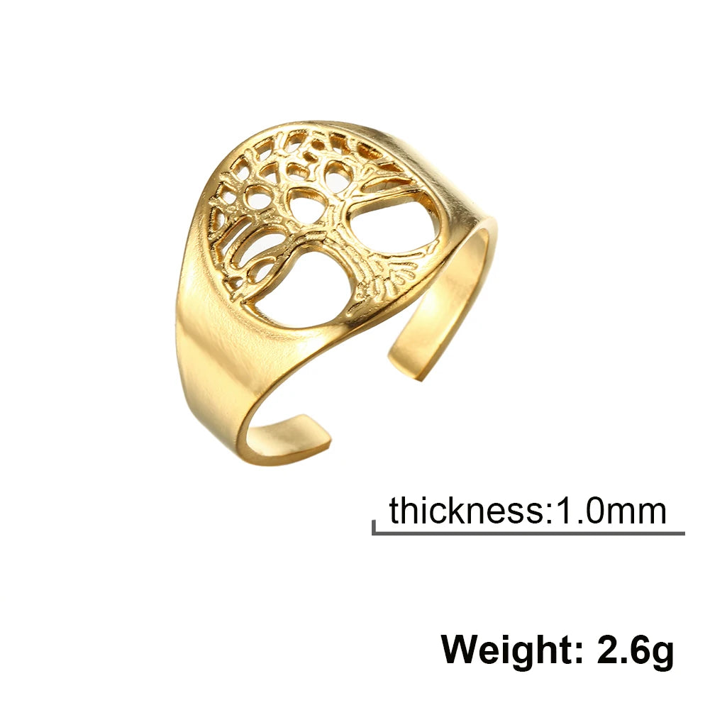 Stainless Steel Tree of Life Ring