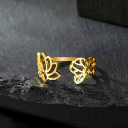 Spiritual Lotus Leaf Ring