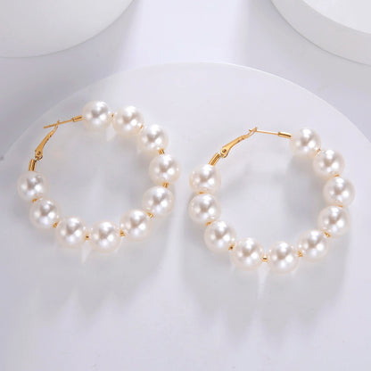 Fashion Pearl Hoop Earrings