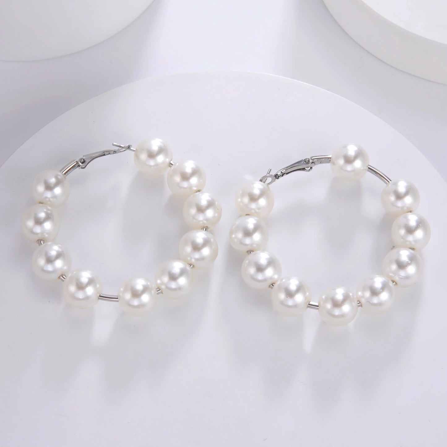 Fashion Pearl Hoop Earrings