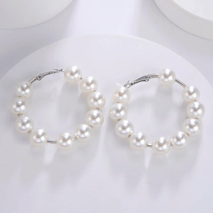 Fashion Pearl Hoop Earrings