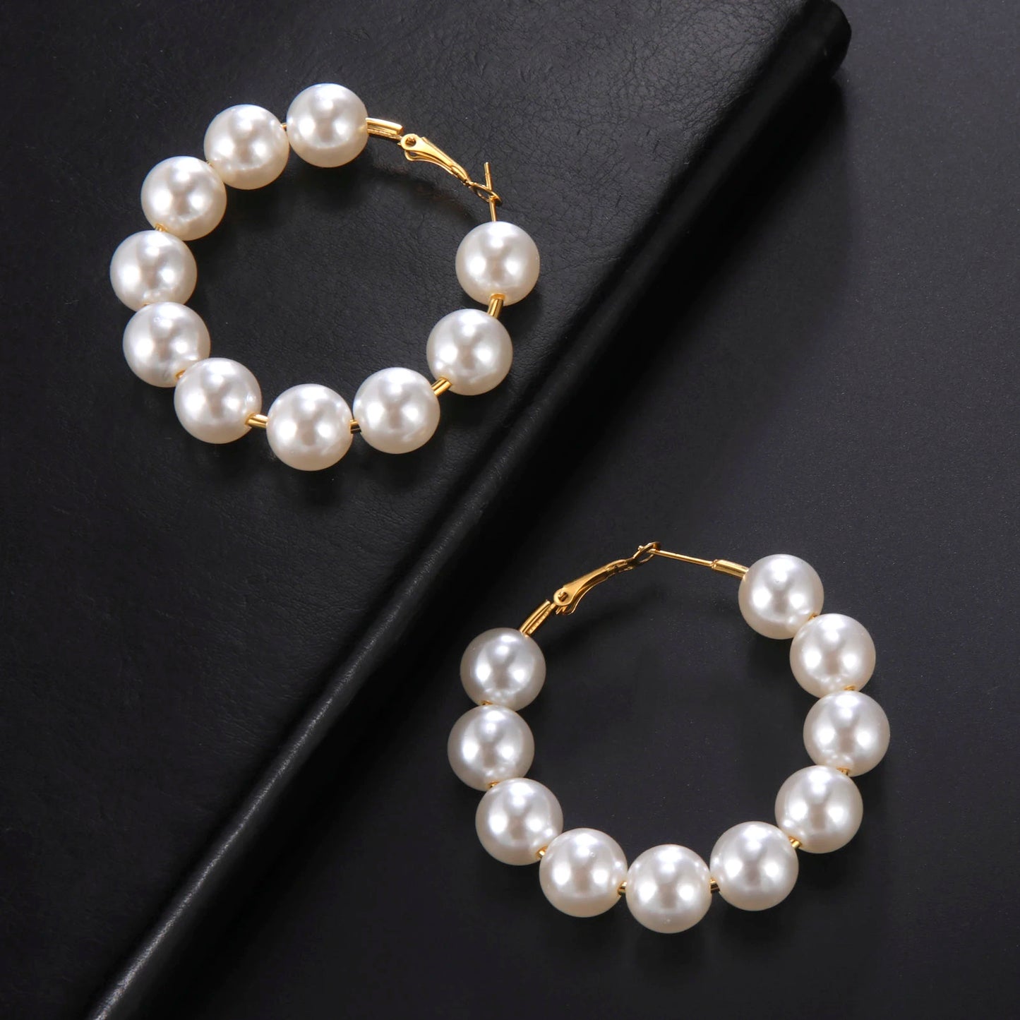 Fashion Pearl Hoop Earrings