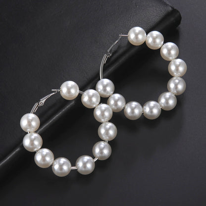 Fashion Pearl Hoop Earrings