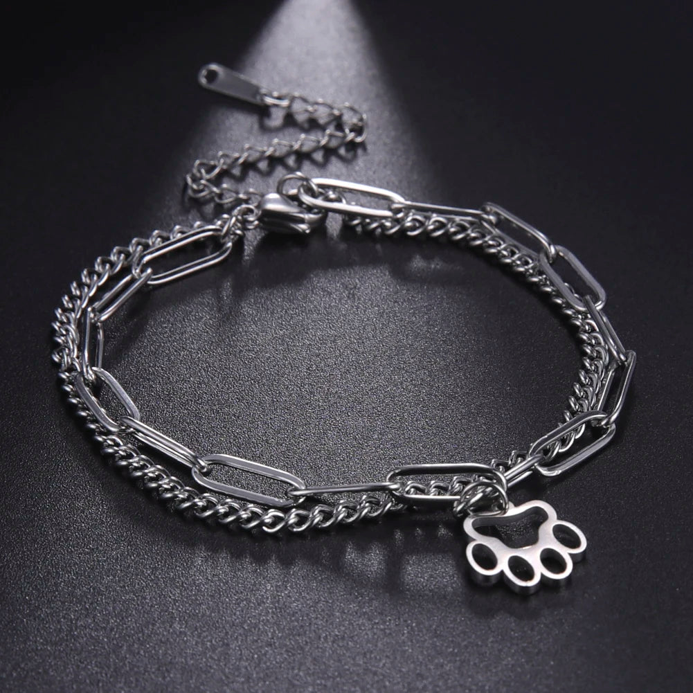 Double Layer Pet Paw Bracelet