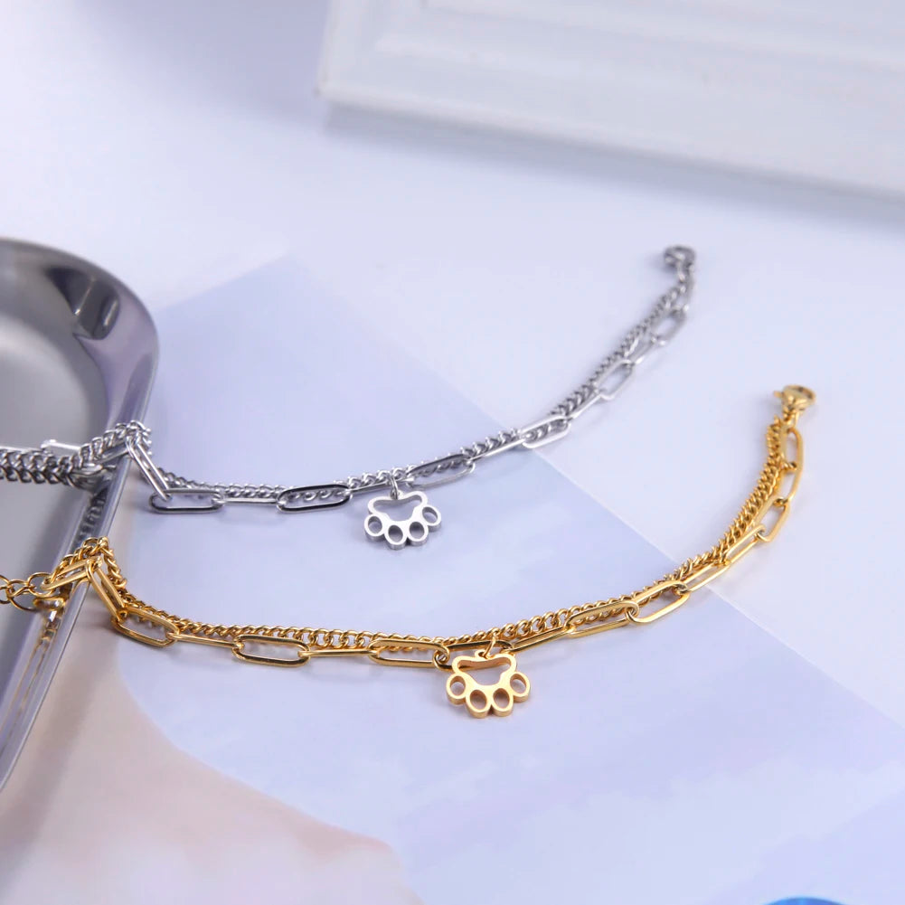 Double Layer Pet Paw Bracelet