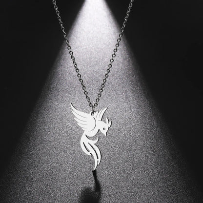 Gold Stainless Steel Bird Necklace