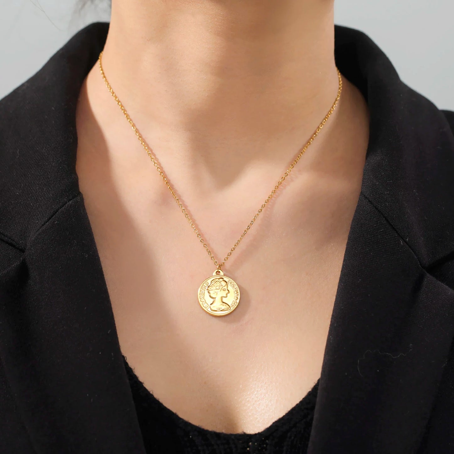 Gold Coin Necklace for Women