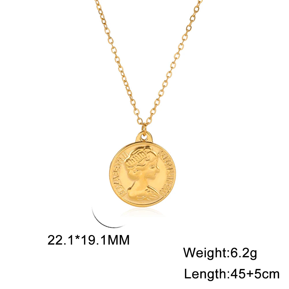 Gold Coin Necklace for Women