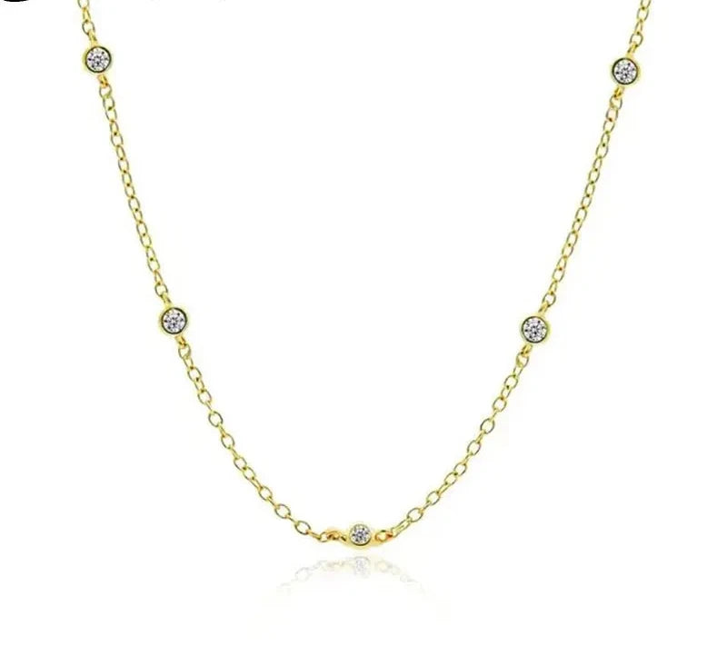 Sterling Silver Zircon Necklace