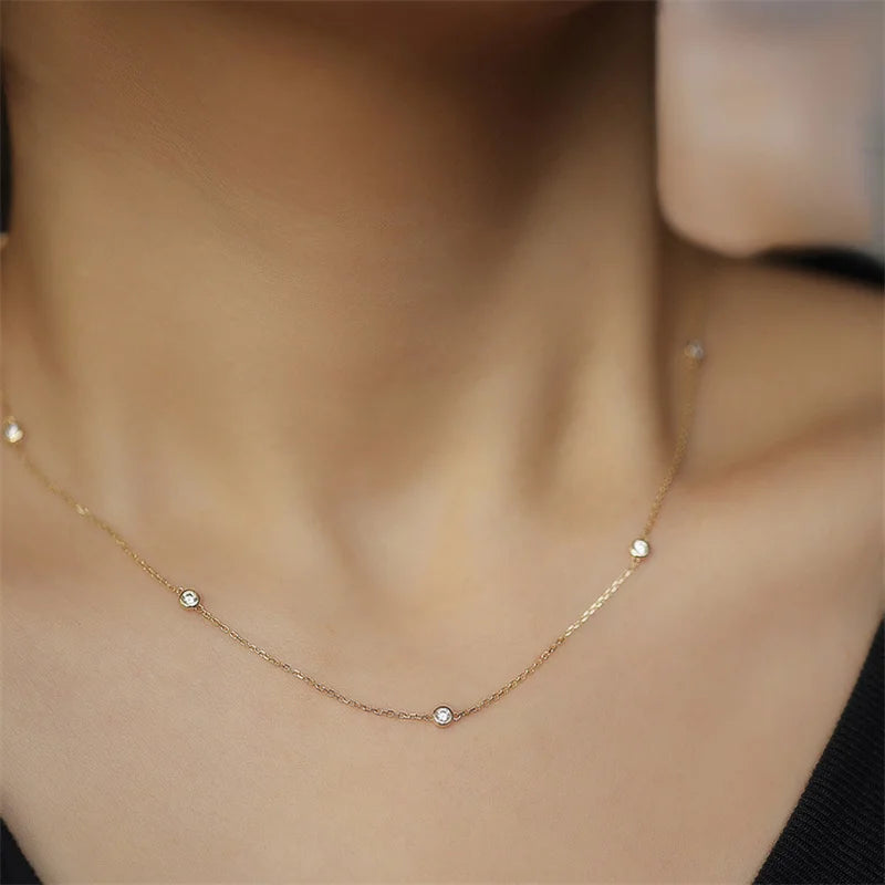 Sterling Silver Zircon Necklace