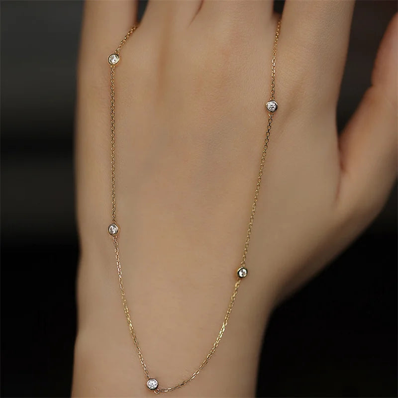 Sterling Silver Zircon Necklace