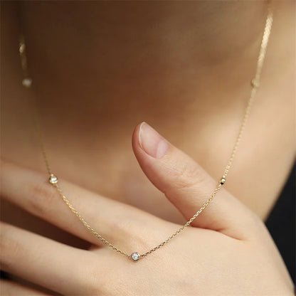 Sterling Silver Zircon Necklace