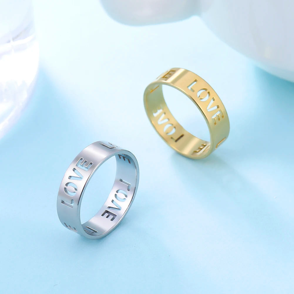 Hollow Love Letter Ring
