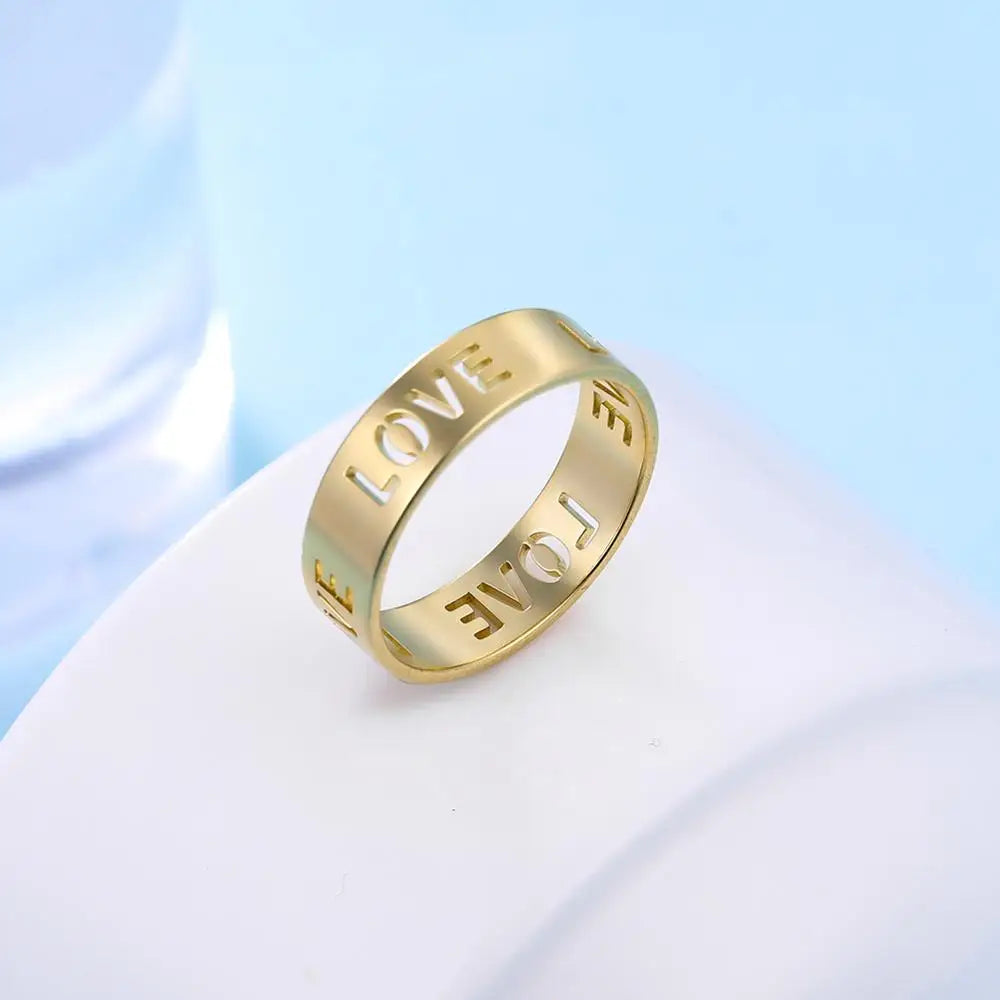 Hollow Love Letter Ring
