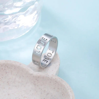 Hollow Love Letter Ring
