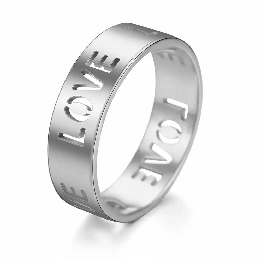 Hollow Love Letter Ring
