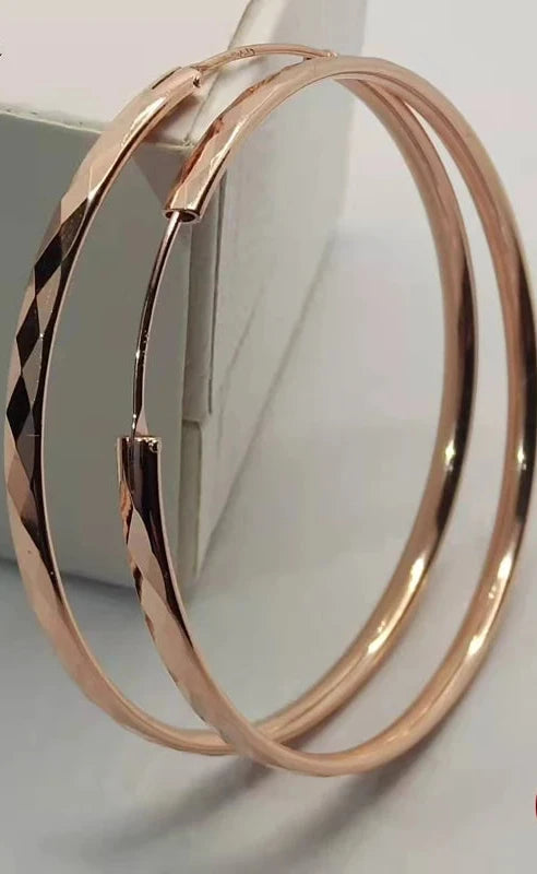 Fashionable Rose Gold Hoop Earrings