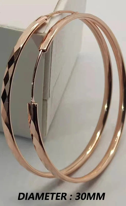 Fashionable Rose Gold Hoop Earrings