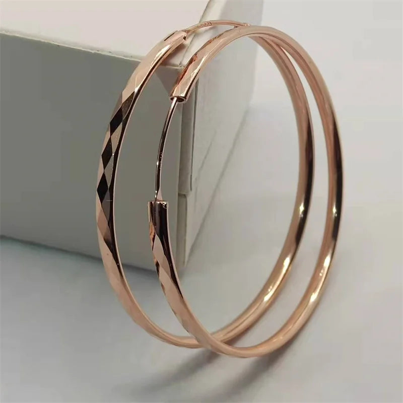 Fashionable Rose Gold Hoop Earrings