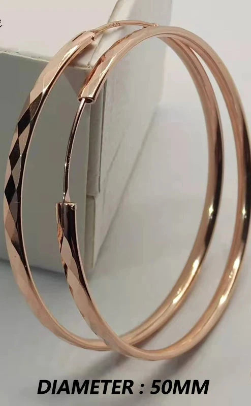 Fashionable Rose Gold Hoop Earrings