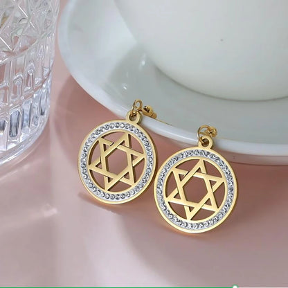 Star of David Clear Earring