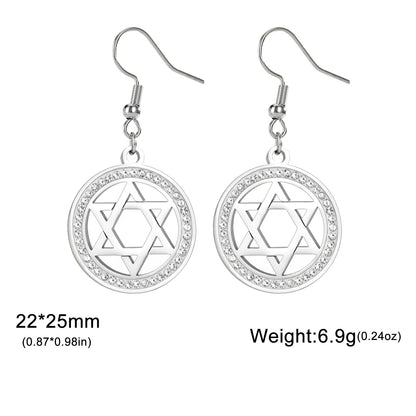 Star of David Clear Earring