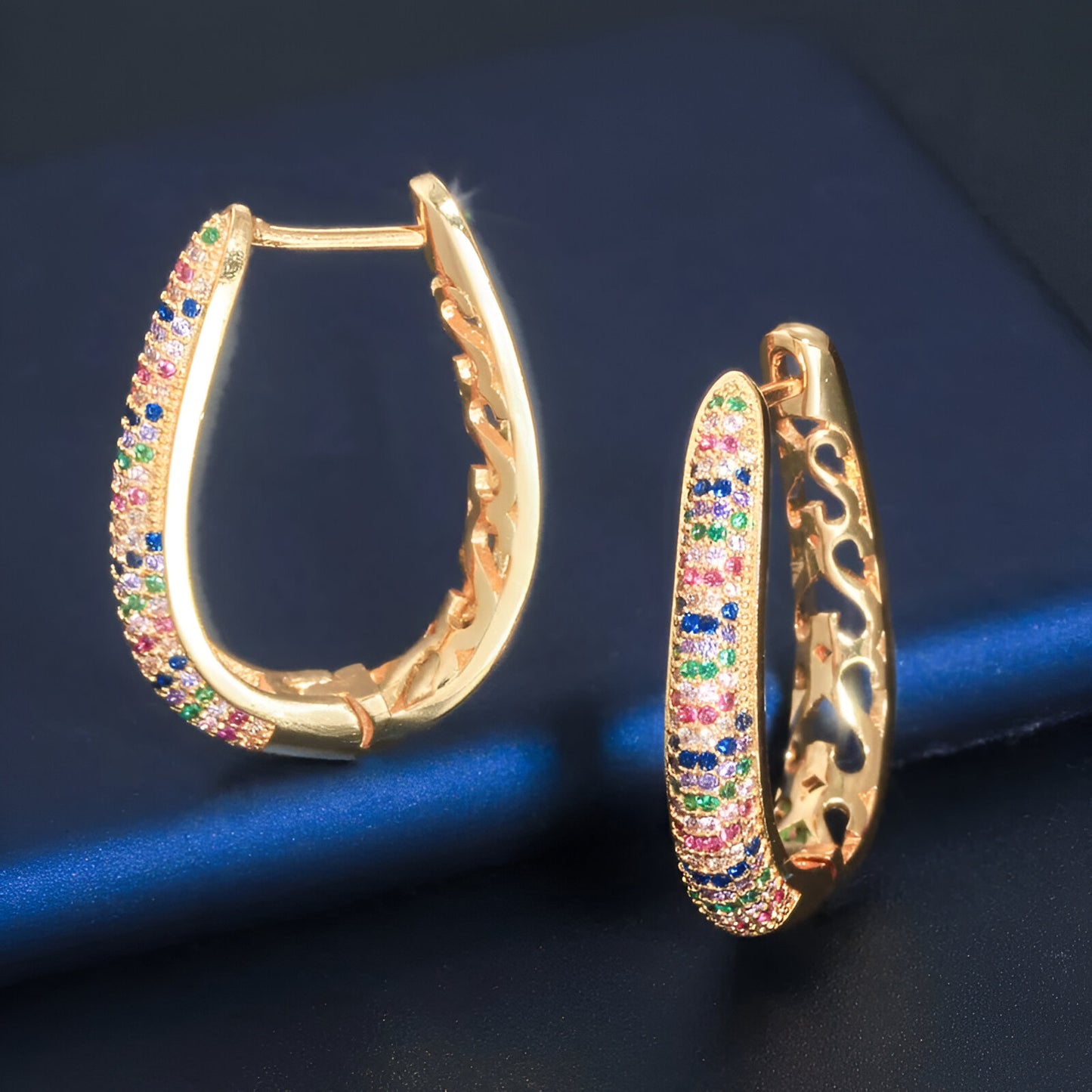 Round Multi Colored Hoop Earrings - JR NEST