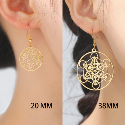 Metatron Cube Stainless Earrings