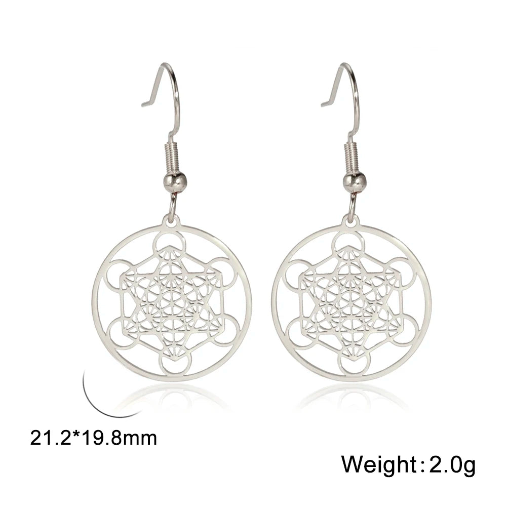 Metatron Cube Stainless Earrings