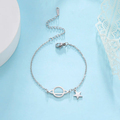 Saturn Planet Charm Bracelet