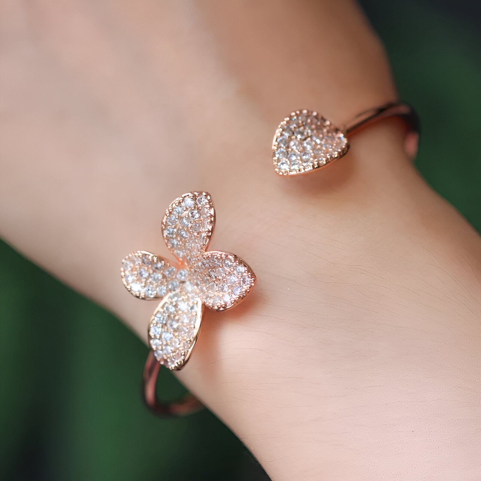 Flower and Leaf Adjustable Bracelet - JR NEST