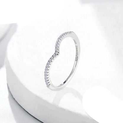 Elegant Silver Engagement Ring