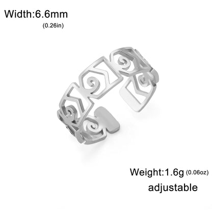 Stainless Steel Waves Ring