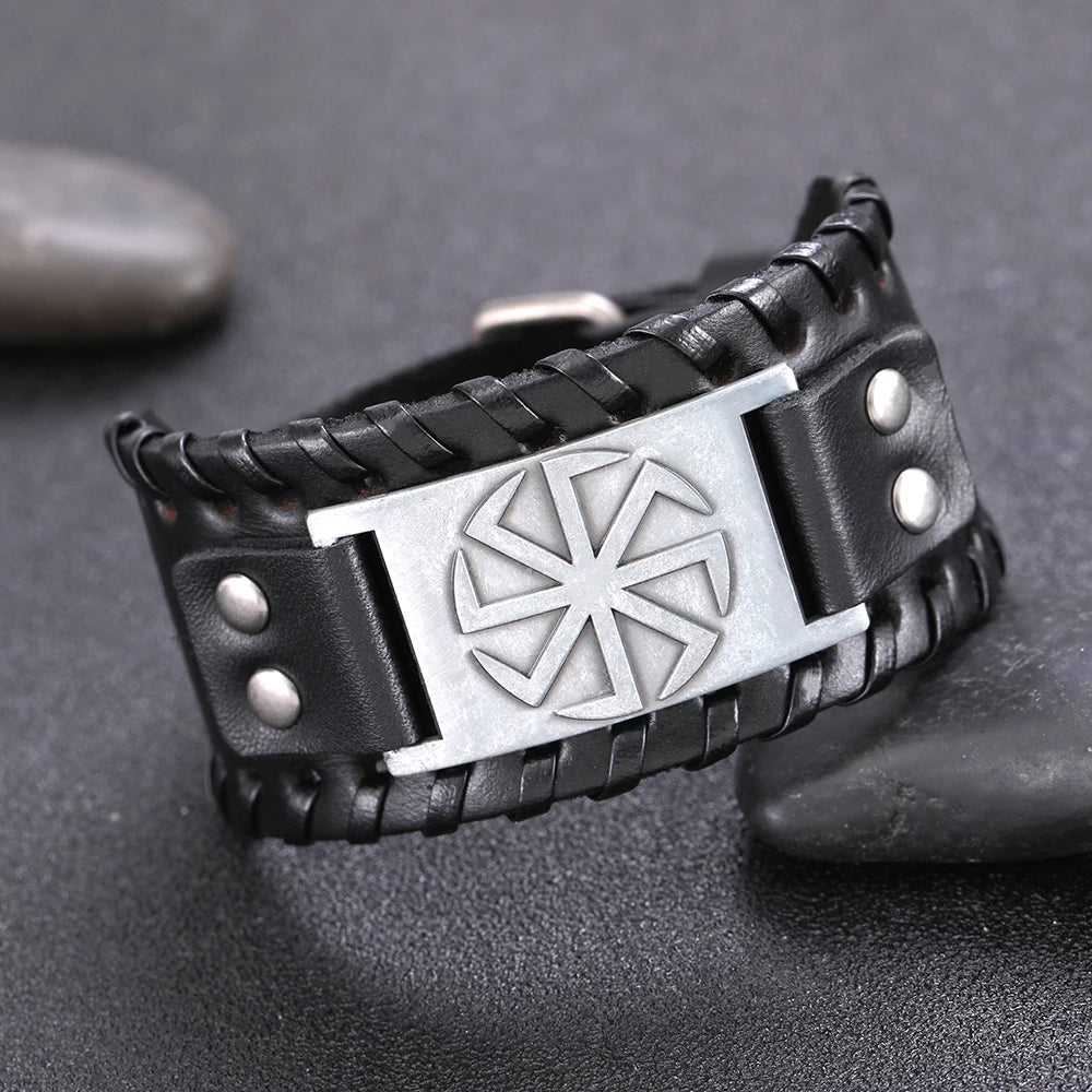 Adjustable Kolovrat Punk Bracelet