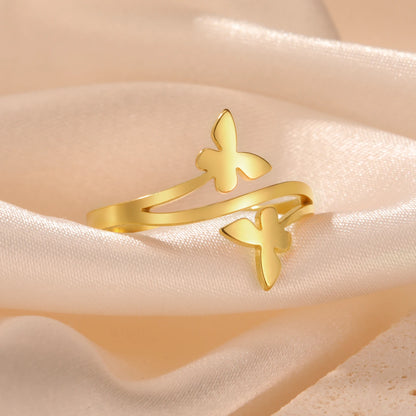 Butterfly Rings Women Stainless
